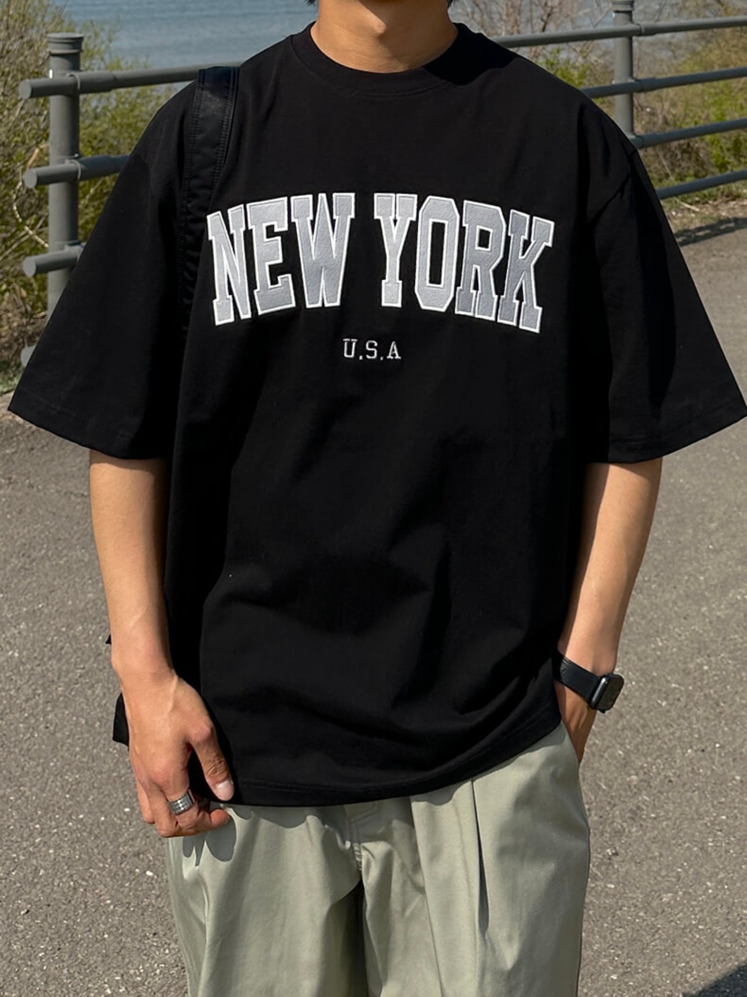 하이퀄리티 뉴욕 자수 티셔츠 4Color